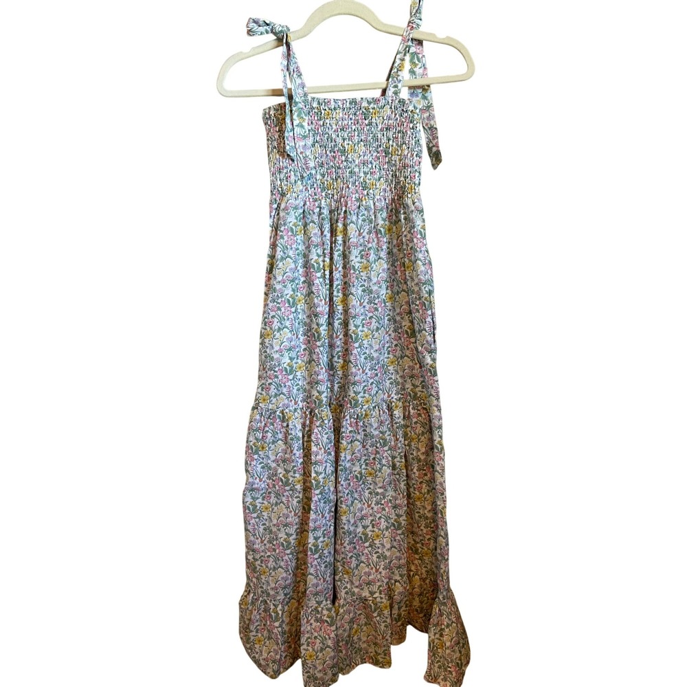 Janie and Jack Floral Maxi Dress in Light Blue, Pink, Green
